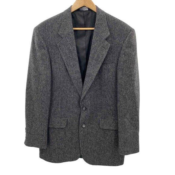 Lands' End Sport Coat Blazer Mens 40L Gray Wool Single Notch Lapel Pockets Lined - Picture 1 of 9